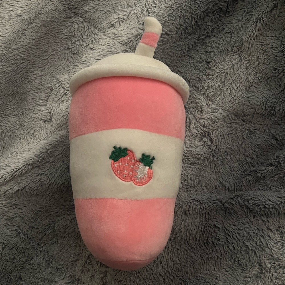 Strawberry Milkshake Plush Toy